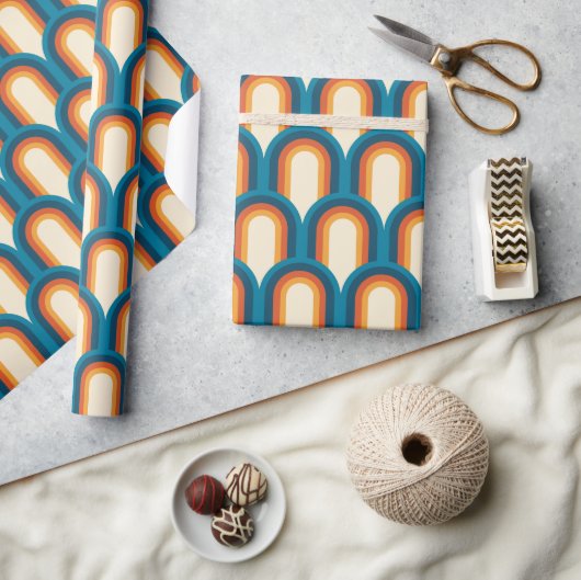 Kleurrijk regenboogpatroon Retro Arch Cadeaupapier (Crafts)