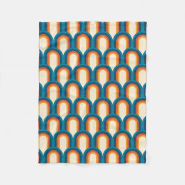 Kleurrijk regenboogpatroon Retro Arch Fleece Deken