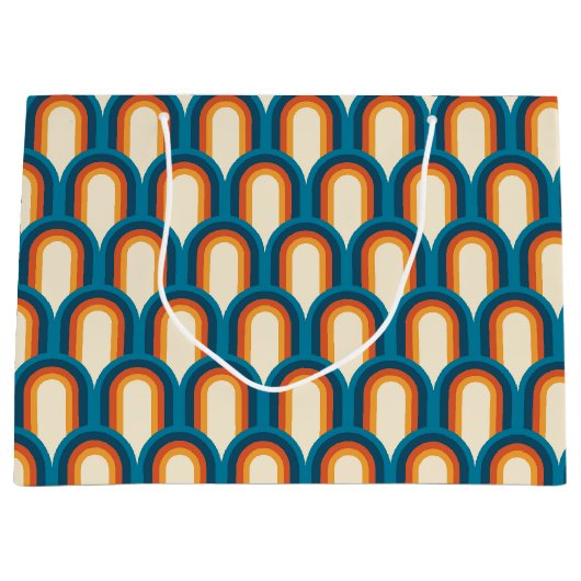 Kleurrijk regenboogpatroon Retro Arch Groot Cadeauzakje (Voorkant)