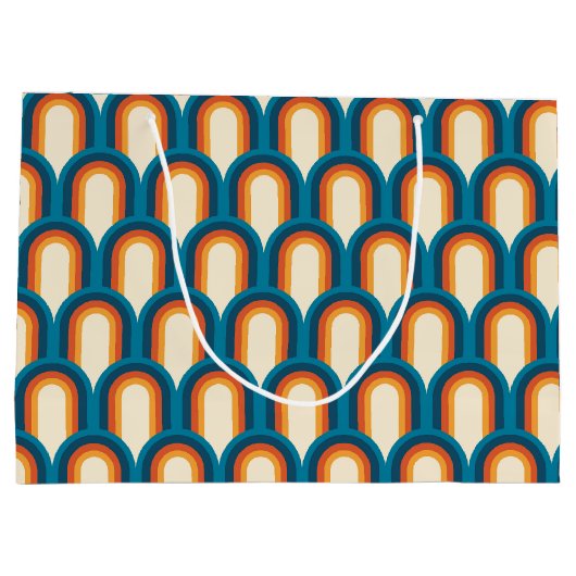 Kleurrijk regenboogpatroon Retro Arch Groot Cadeauzakje (Achterkant)
