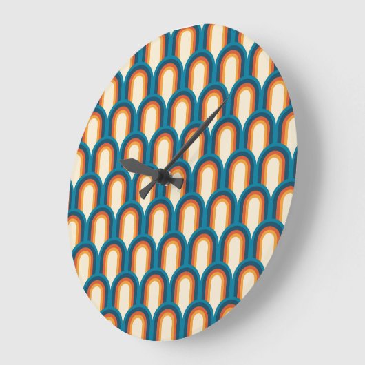 Kleurrijk regenboogpatroon Retro Arch Grote Klok (Hoek)