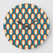 Kleurrijk regenboogpatroon Retro Arch Grote Klok (Voorkant)