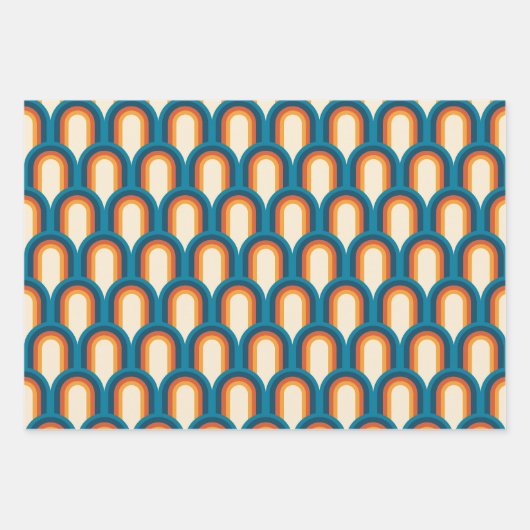 Kleurrijk regenboogpatroon Retro Arch Inpakpapier Vel (Voorkant)