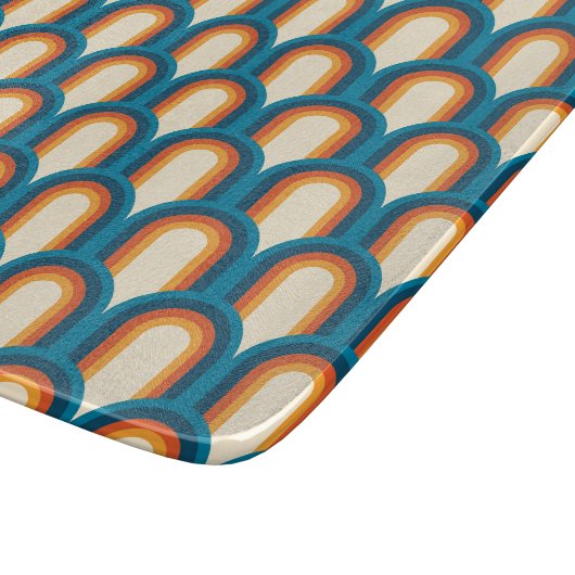 Kleurrijk regenboogpatroon Retro Arch Snijplank (Hoek)