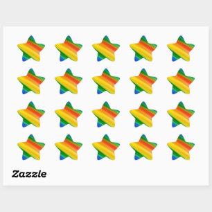 Kleurrijk regenboogpatroon ster sticker