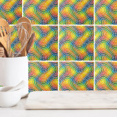 Kleurrijk regenboogpatroon tegeltje