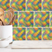 Kleurrijk regenboogpatroon tegeltje