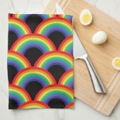 Kleurrijk regenboogpatroon theedoek (Quarter Fold)