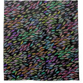 Kleurrijk regenboogpatroon Waterverf leder Douchegordijn (Voorkant)