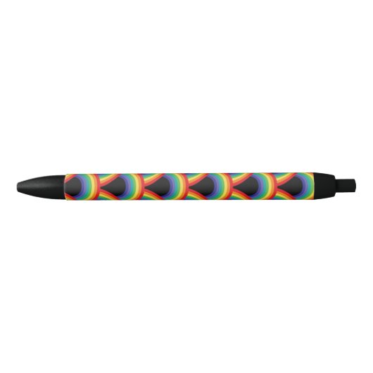 Kleurrijk regenboogpatroon zwarte inkt pen (Voorkant)