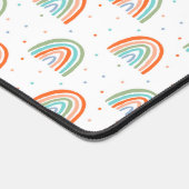 Kleurrijk regenboogpoolpuntenpatroon bureaumat (Hoek)