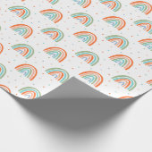 Kleurrijk regenboogpoolpuntenpatroon cadeaupapier (Hoek)