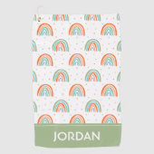 Kleurrijk regenboogpoolpuntenpatroon golfhanddoek (Voorkant)