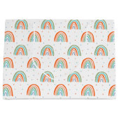 Kleurrijk regenboogpoolpuntenpatroon groot cadeauzakje (Voorkant)