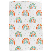Kleurrijk regenboogpoolpuntenpatroon medium cadeauzakje (Voorkant)