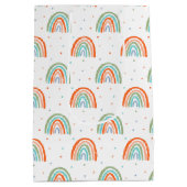 Kleurrijk regenboogpoolpuntenpatroon medium cadeauzakje (Achterkant)