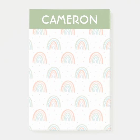 Kleurrijk regenboogpoolpuntenpatroon post-it® notes (Voorkant)