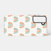 Kleurrijk regenboogpoolpuntenpatroon samsung galaxy hoesje (Achterkant horizontaal)