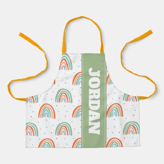 Kleurrijk regenboogpoolpuntenpatroon schort (Voorkant)
