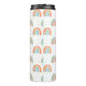 Kleurrijk regenboogpoolpuntenpatroon thermosbeker (Achterkant)