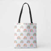 Kleurrijk regenboogpoolpuntenpatroon tote bag (Voorkant)