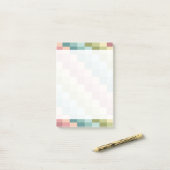 Kleurrijk regenboogrooster blokpatroon post-it® notes (Op bureau)