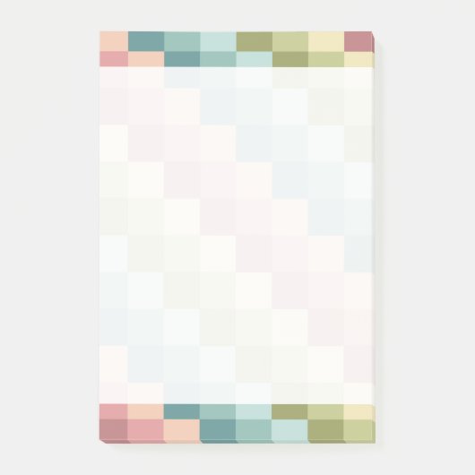 Kleurrijk regenboogrooster blokpatroon post-it® notes (Voorkant)