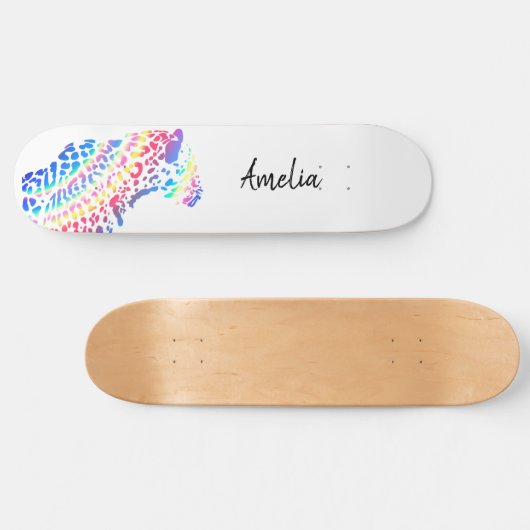 Kleurrijk regenboogschaar Jaguar Skateboard (Horizontaal)