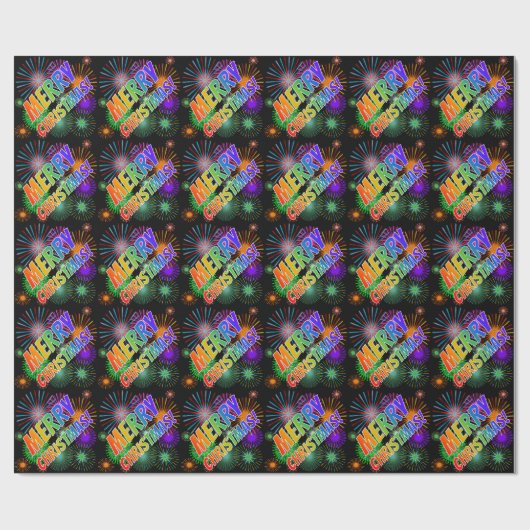 Kleurrijk regenboogspectrum "MERRY CHRISTMAS!" Cadeaupapier (Vlak)