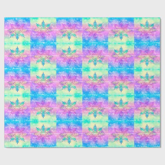 Kleurrijk regenboogStropdas-Dye Snowflake Merry ke Cadeaupapier (Vlak)