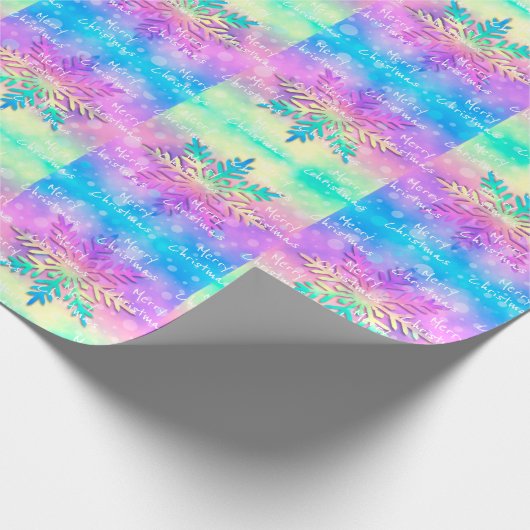 Kleurrijk regenboogStropdas-Dye Snowflake Merry ke Cadeaupapier (Hoek)