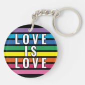 Kleurrijk regenboogvlag Kleurenstrips Sleutelhanger (Achterkant)