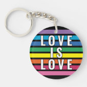 Kleurrijk regenboogvlag Kleurenstrips Sleutelhanger (Voorkant)