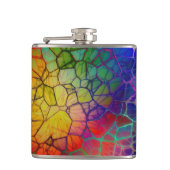 Kleurrijk regenboogweb heupfles (Voorkant)