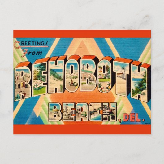 Kleurrijk Rehoboth Beach Briefkaart (Voorkant)