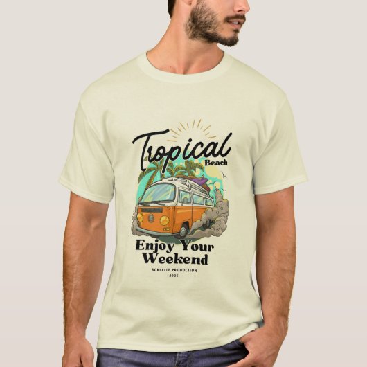Kleurrijk Reis Strand T-shirt Design (Voorkant)