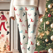 Kleurrijk Rendierpatroon Kerst  Leggings