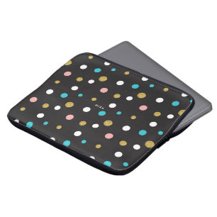 Kleurrijk rendom stippen patroon laptop sleeve