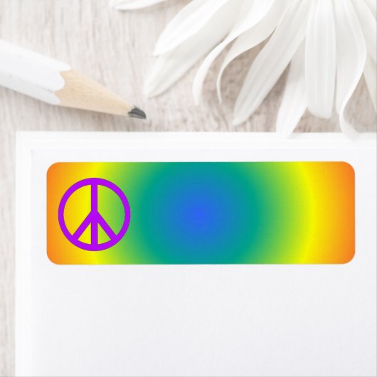 Kleurrijk retouradres Peace sticker (Insitu)