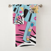 Kleurrijk Retro 1990's Nineties Patroon Bad Handdoek (Insitu)