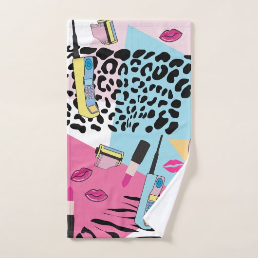 Kleurrijk Retro 1990's Nineties Patroon Bad Handdoek (Handdoek)
