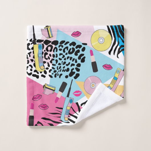 Kleurrijk Retro 1990's Nineties Patroon Bad Handdoek (Wasdoekje)