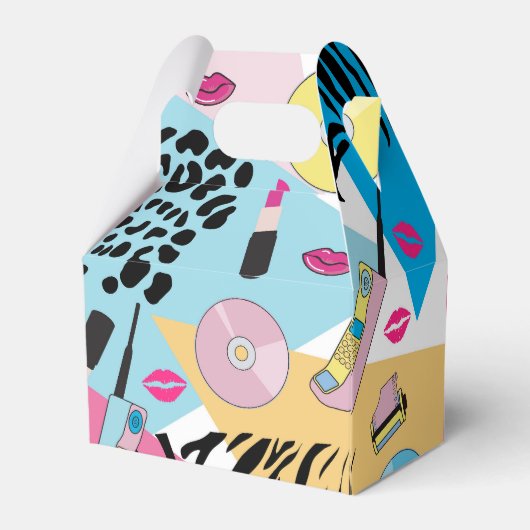 Kleurrijk Retro 1990's Nineties Patroon Bedankdoosjes (Achterkant)