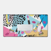 Kleurrijk Retro 1990's Nineties Patroon Bureaumat (Keyboard & Muis)