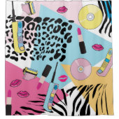 Kleurrijk Retro 1990's Nineties Patroon Douchegordijn (Voorkant)