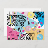 Kleurrijk Retro 1990's Nineties Patroon Feestdagenkaart (Voorkant / Achterkant)