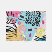 Kleurrijk Retro 1990's Nineties Patroon Fleece Deken (Voorkant (Horizontaal))
