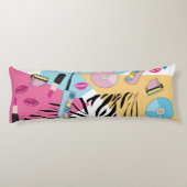 Kleurrijk Retro 1990's Nineties Patroon Lichaamskussen (Achterkant)