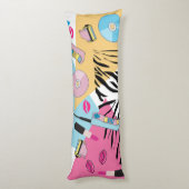 Kleurrijk Retro 1990's Nineties Patroon Lichaamskussen (Achterkant (Verticaal))