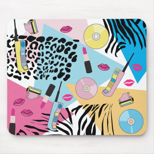 Kleurrijk Retro 1990's Nineties Patroon Muismat (Voorkant)